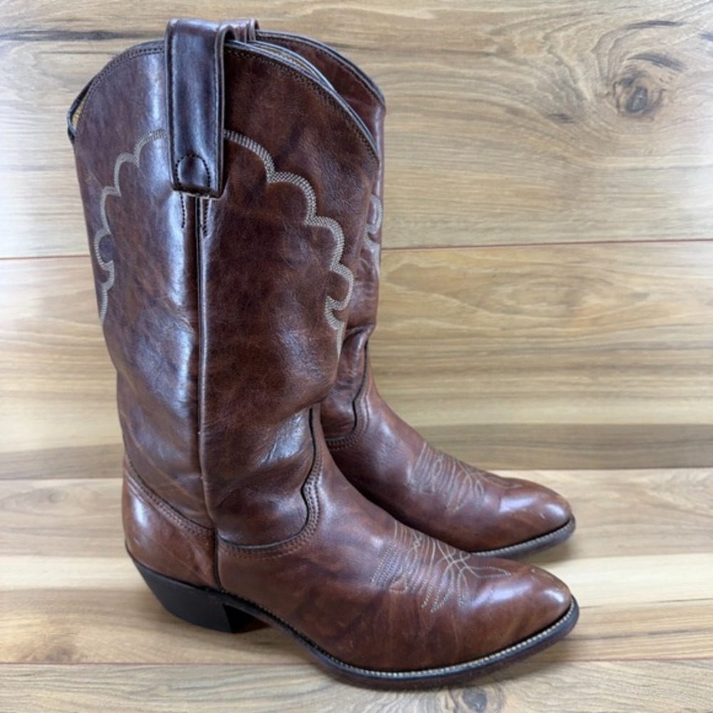 Miller‎ Stockman Mens Boots Size 9 D Brown Cowboy Western Boots